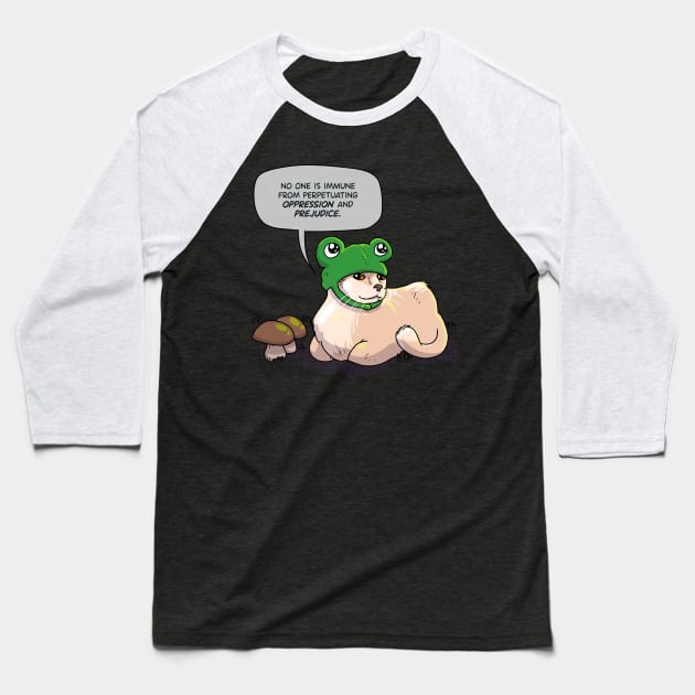 Loafing Frog Baseball T-Shirt by sophielabelle